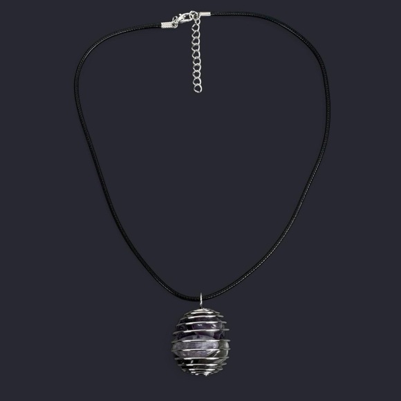 Amethyst Caged Pendant Necklace - Picture 4 of 5